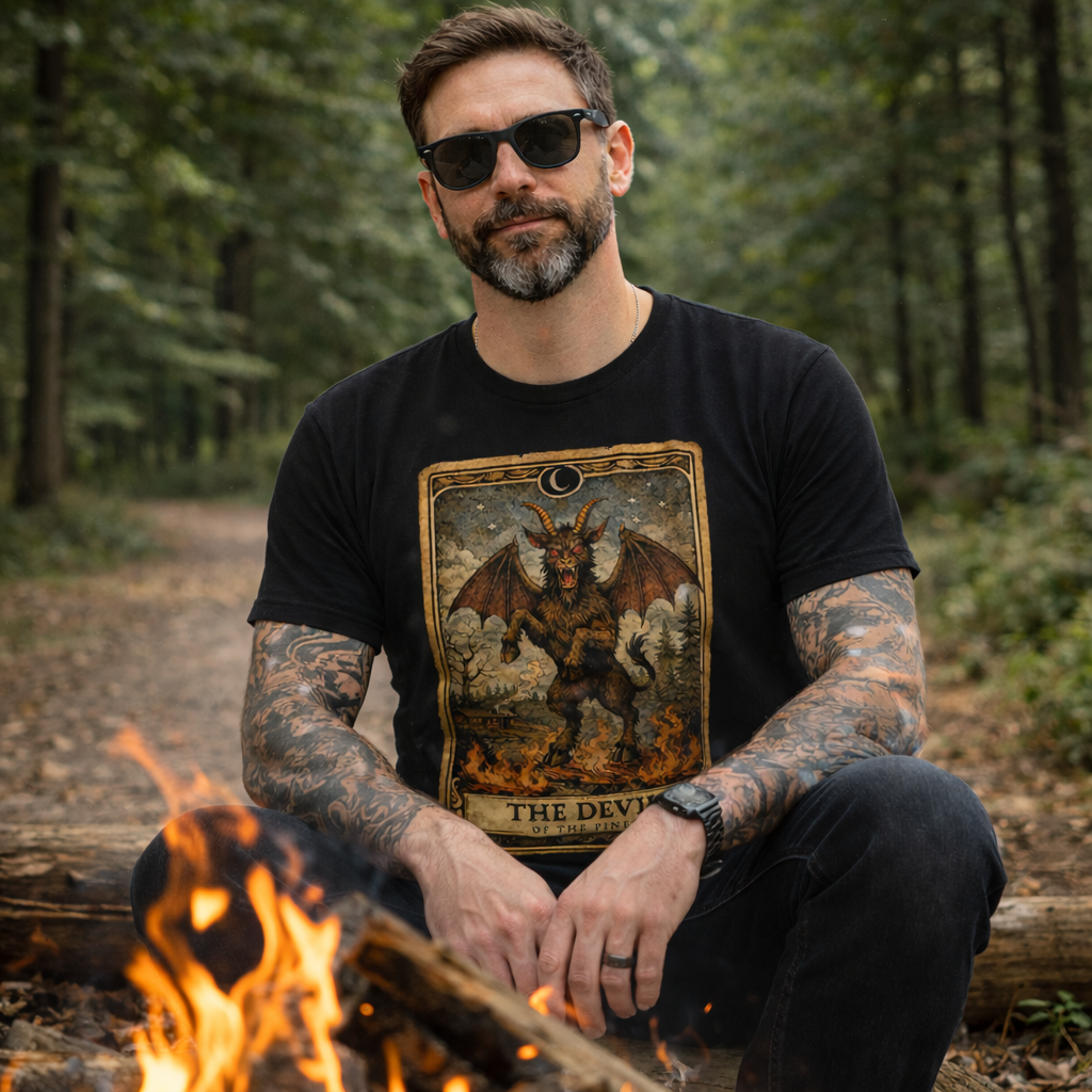 Jersey Devil Tarot Card Graphic T-Shirt