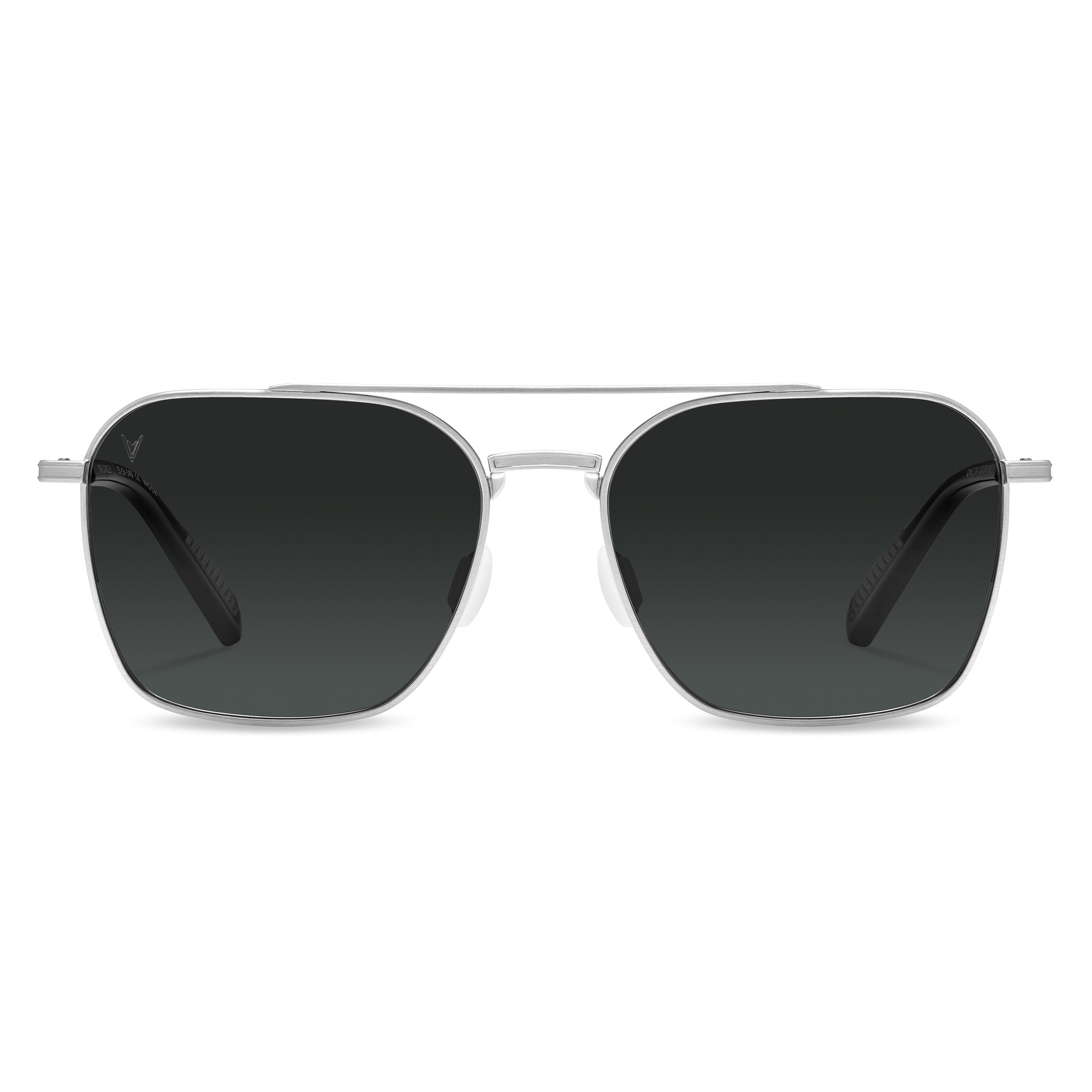 The Langley navigator sunglasses in Silver Smoke colorway
