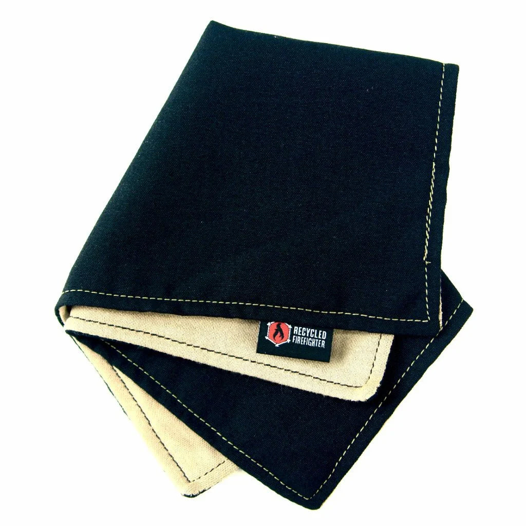 The Probie fire-resistant Nomex handkerchief in black, folded neatly.