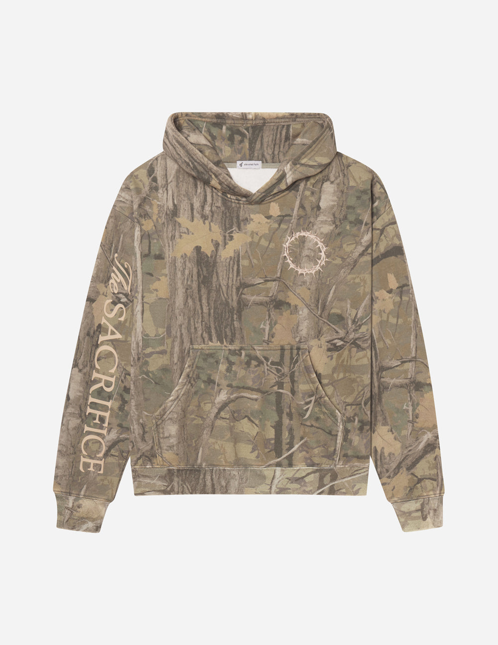 The Sacrifice Camo Unisex Hoodie in Green, Brown, and Tan