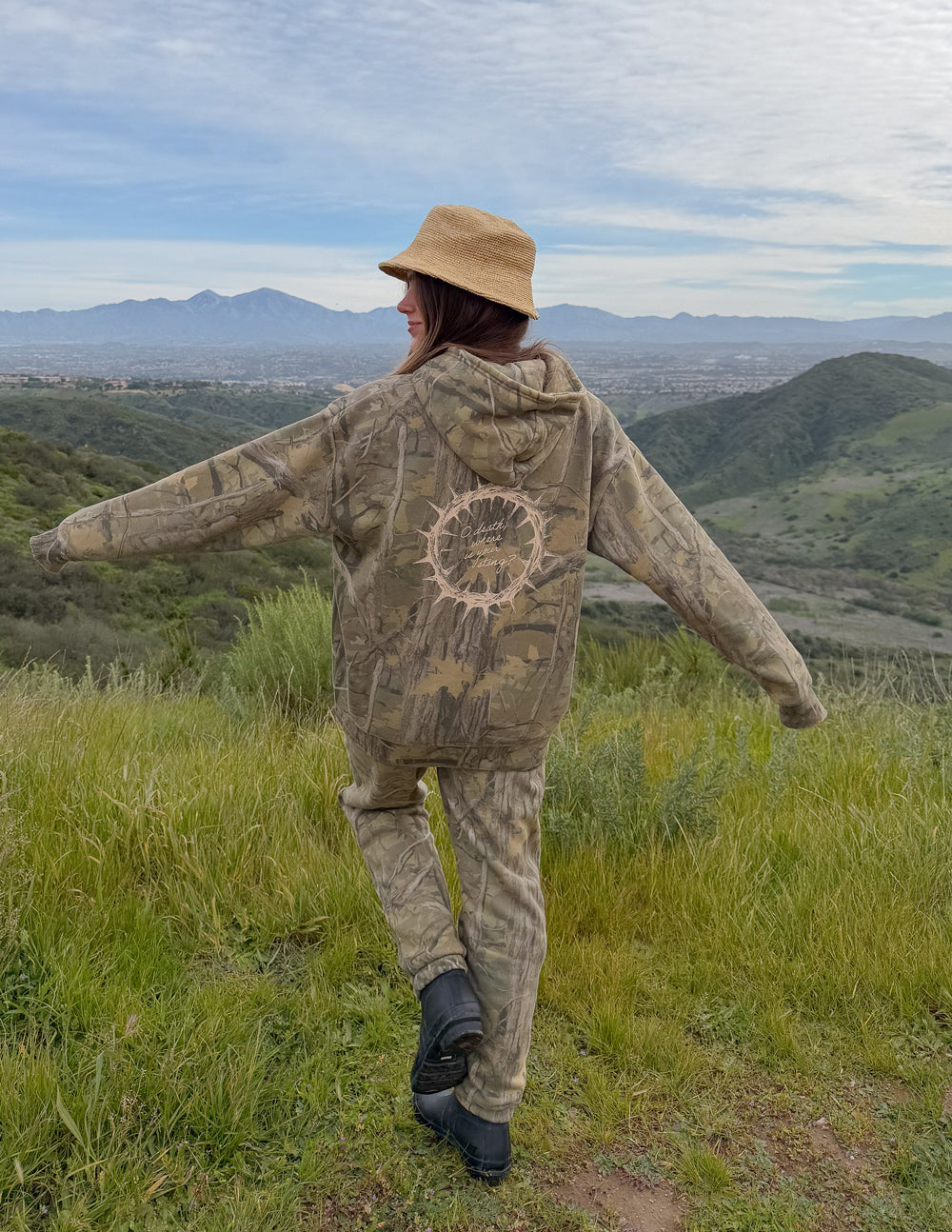 The Sacrifice Camo Unisex Hoodie in Green, Brown, and Tan