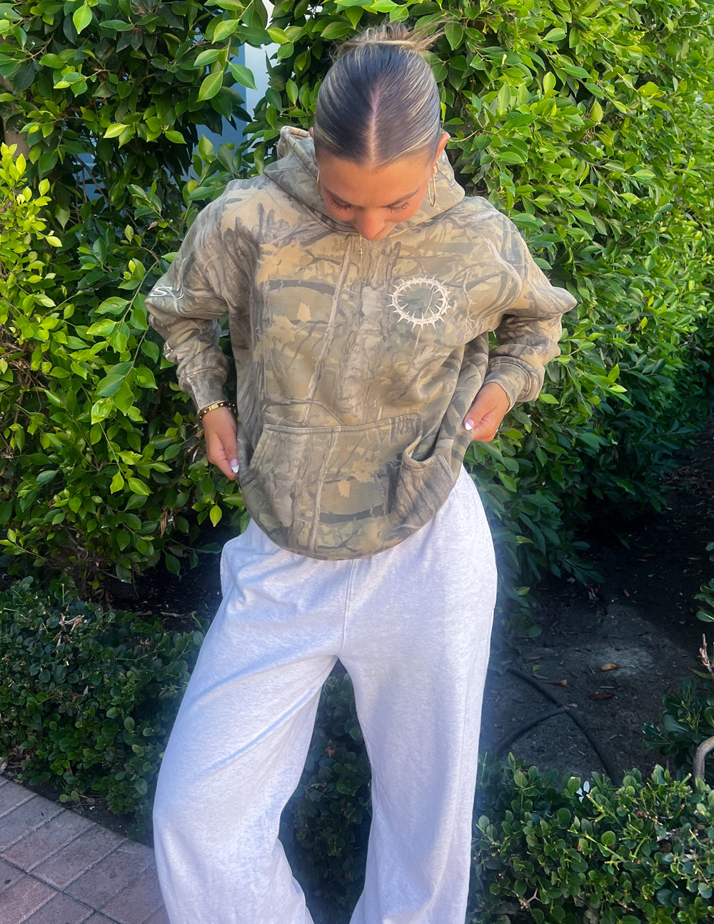 The Sacrifice Camo Unisex Hoodie in Green, Brown, and Tan