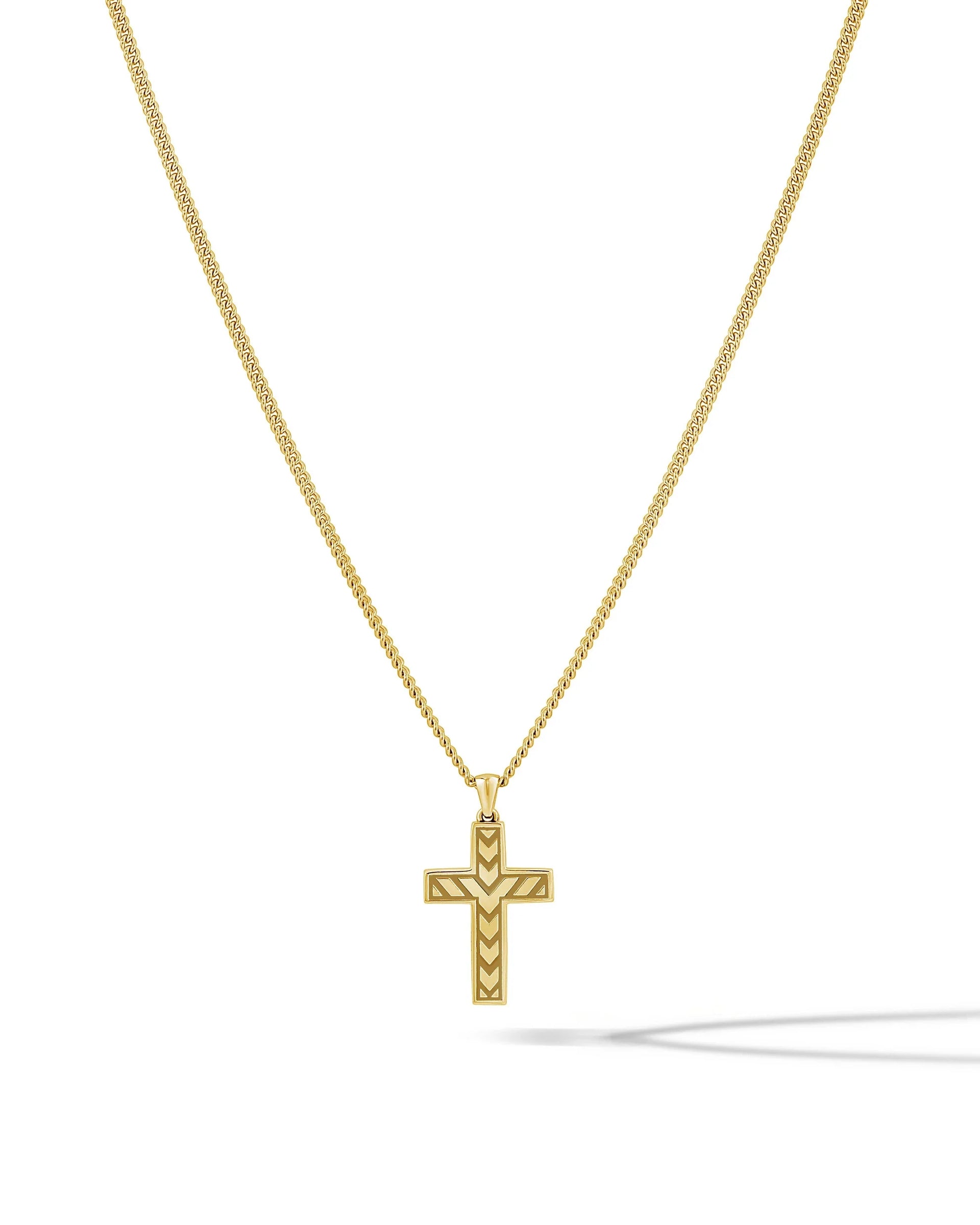14K Gold Onyx Stone Cross Pendant - Minimalist Stainless Steel