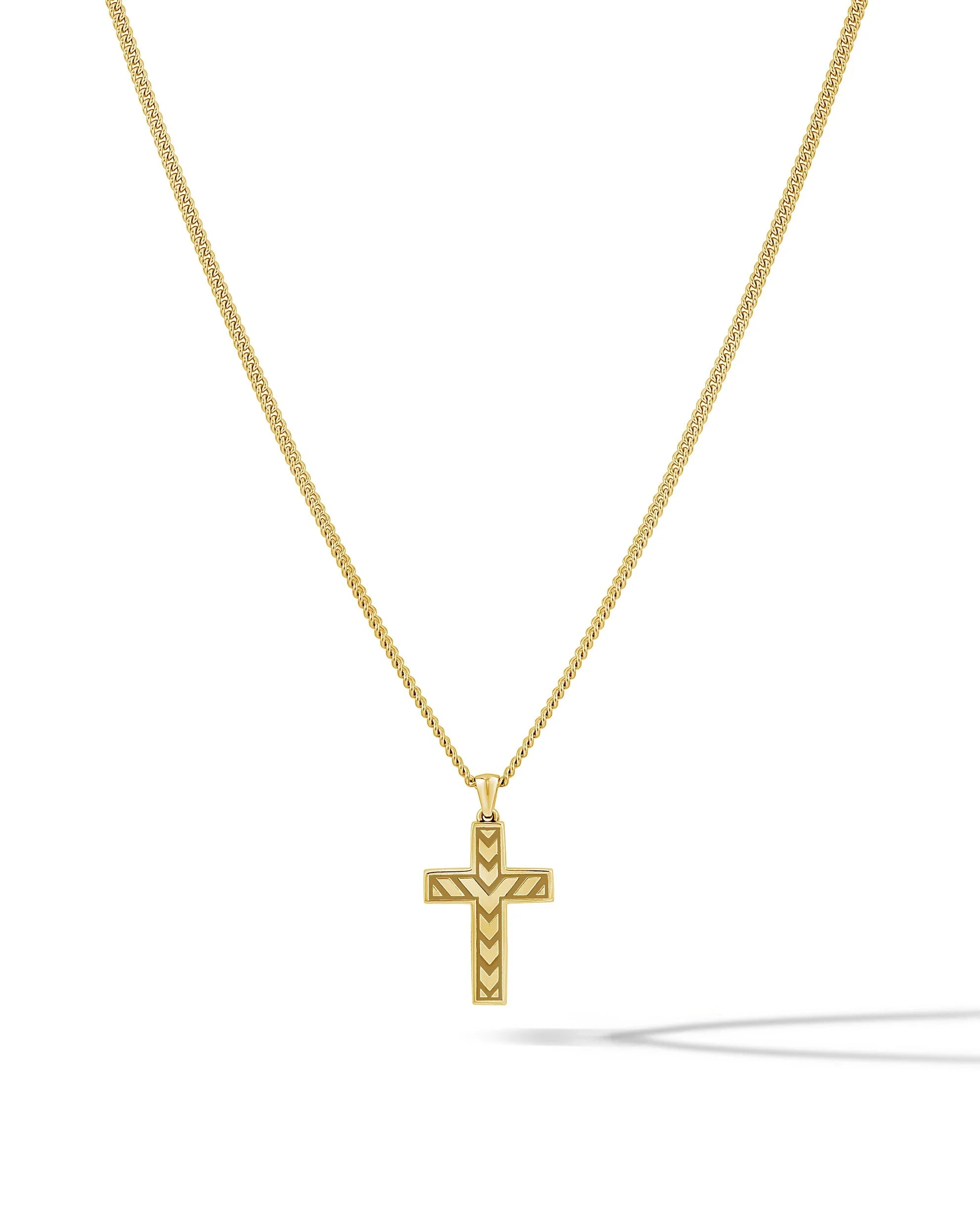 14K Gold Onyx Stone Cross Pendant - Minimalist Stainless Steel