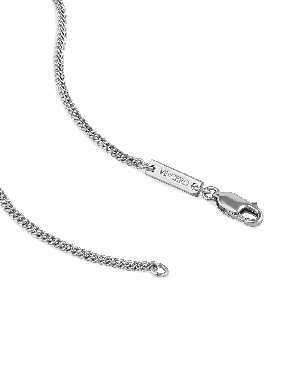 Beveled Tag Pendant Necklace with Tigers Eye Stone in Sterling Silver