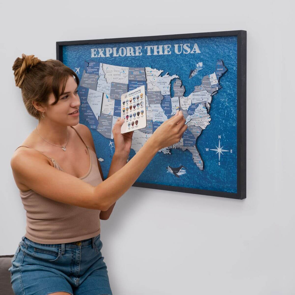 National Parks Sticky Pins: Nature-Inspired Travel Wall Art