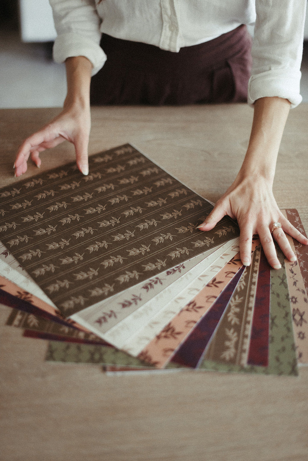 Poet Traditional Removable Wallpaper - Beige & Taupe