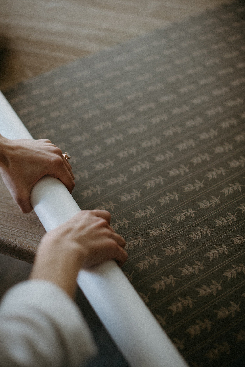 Poet Traditional Removable Wallpaper - Beige & Taupe
