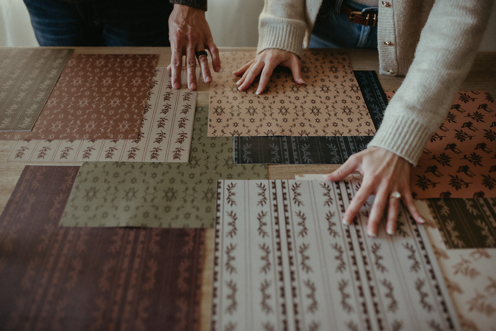 Zara Tan and Brown Geometric Bohemian Wallpaper