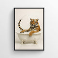 Tiger Animal Bathroom Tub Poster