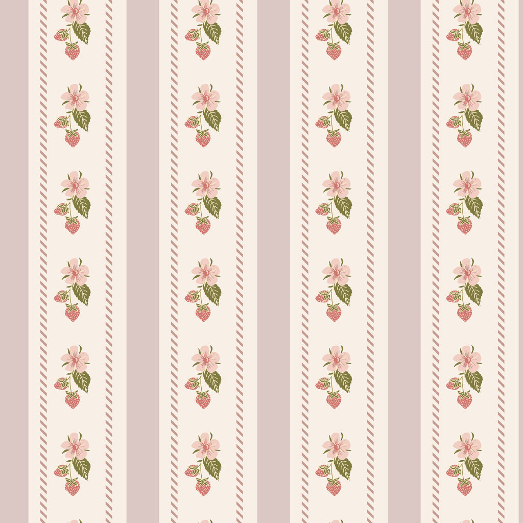 Tilda Floral Wallpaper, Pink and Green Vintage Cottagecore Decor