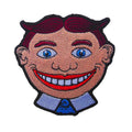 Classic Tillie embroidered patch in red, blue, tan, and black.
