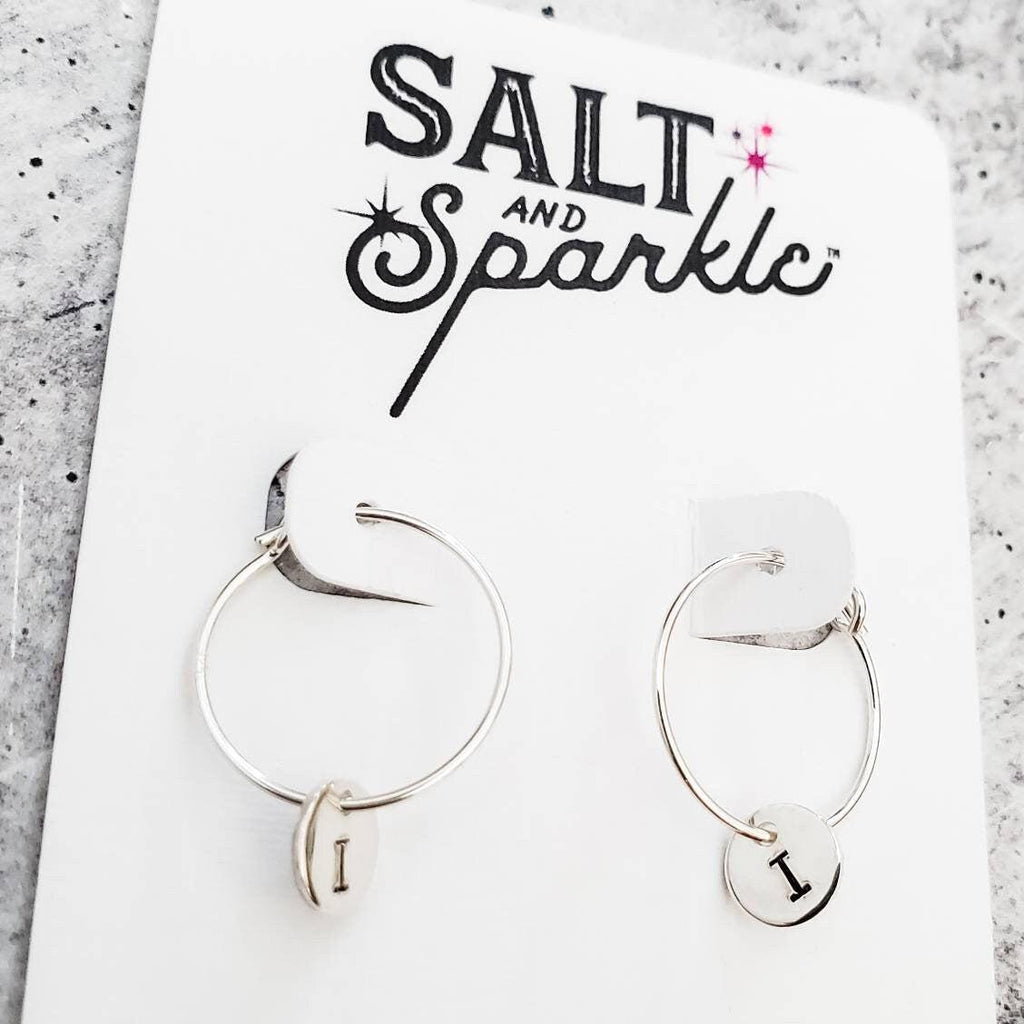 Tiny Initial Hoop Earrings