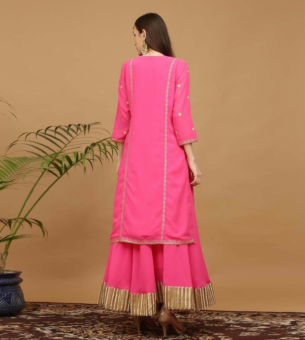 Pink Georgette Lehenga Set with Elegant Finish