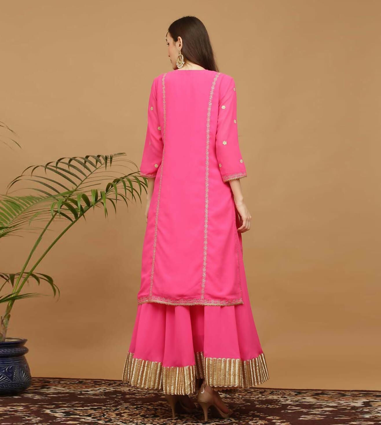 Pink Georgette Lehenga Set with Elegant Finish