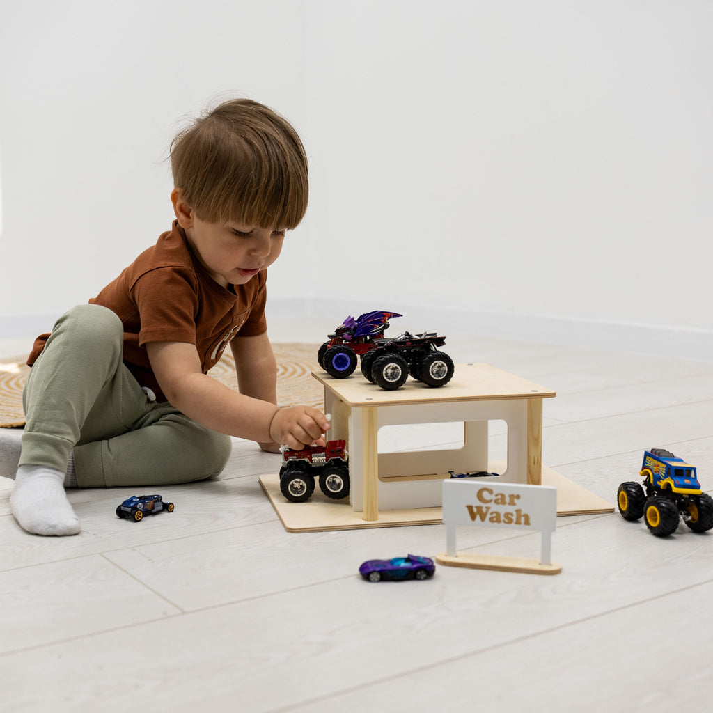 Wooden Car Wash Toy – Imaginative Pretend Play Set