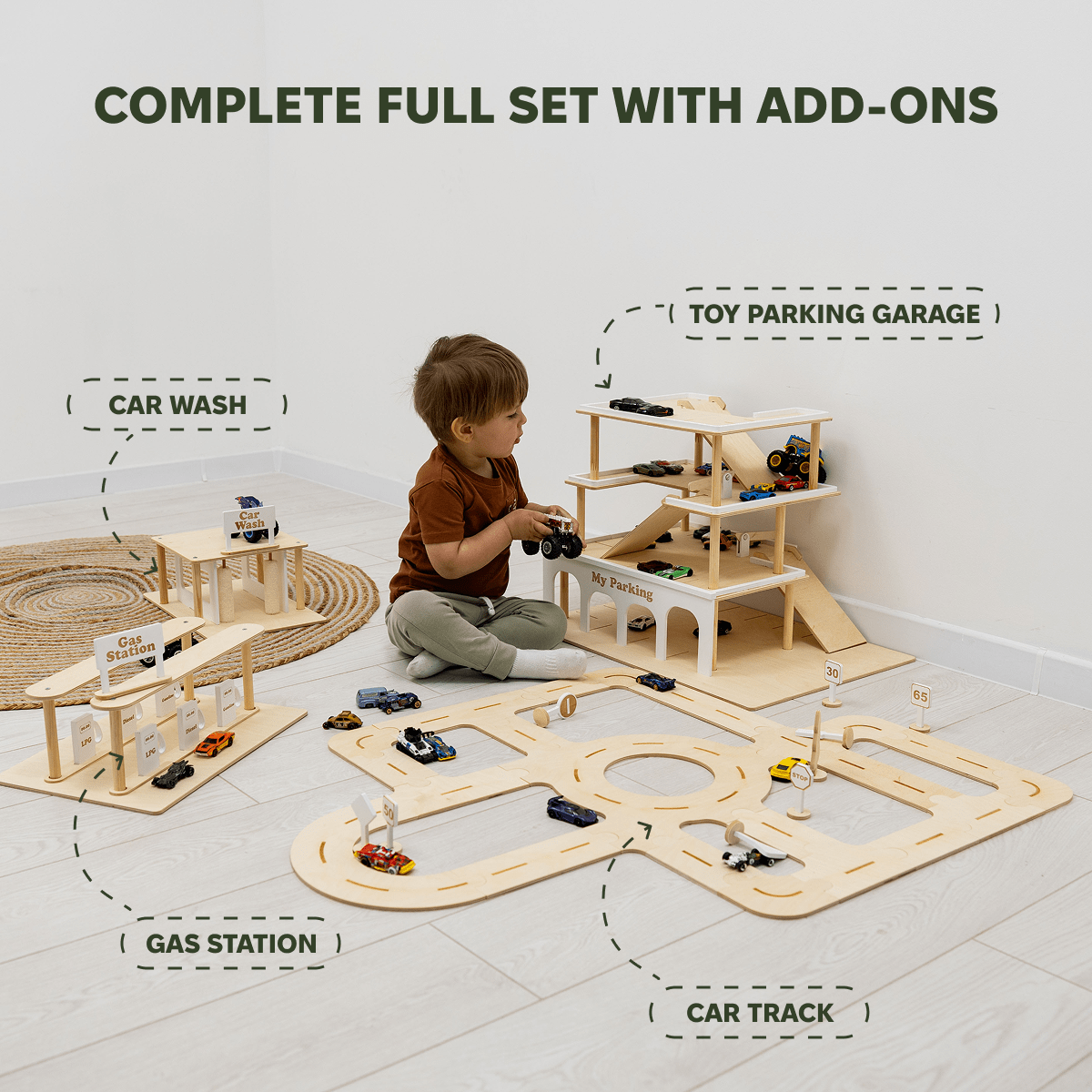 Wooden Car Wash Toy – Imaginative Pretend Play Set