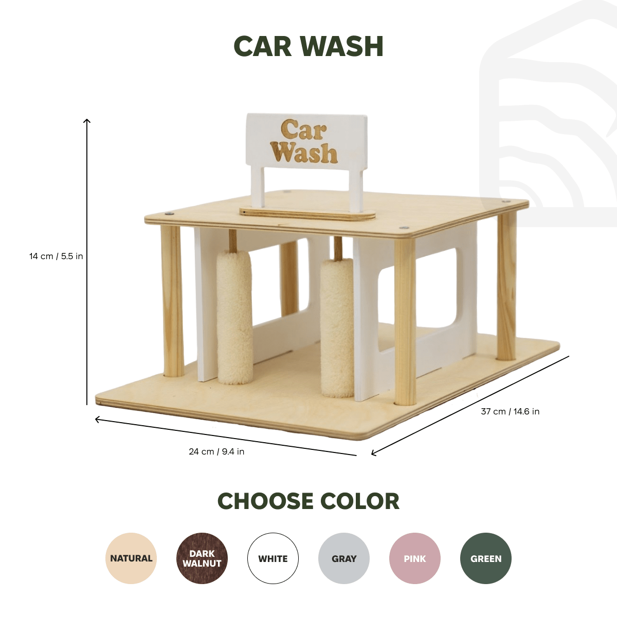 Wooden Car Wash Toy – Imaginative Pretend Play Set