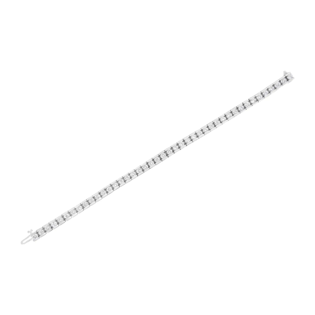 IGI Certified 14K White Gold 6.0Cttw Channel Set Round Diamond Tennis Bracelet (I-J Color, I1-I2 Clarity) - 7" Inches