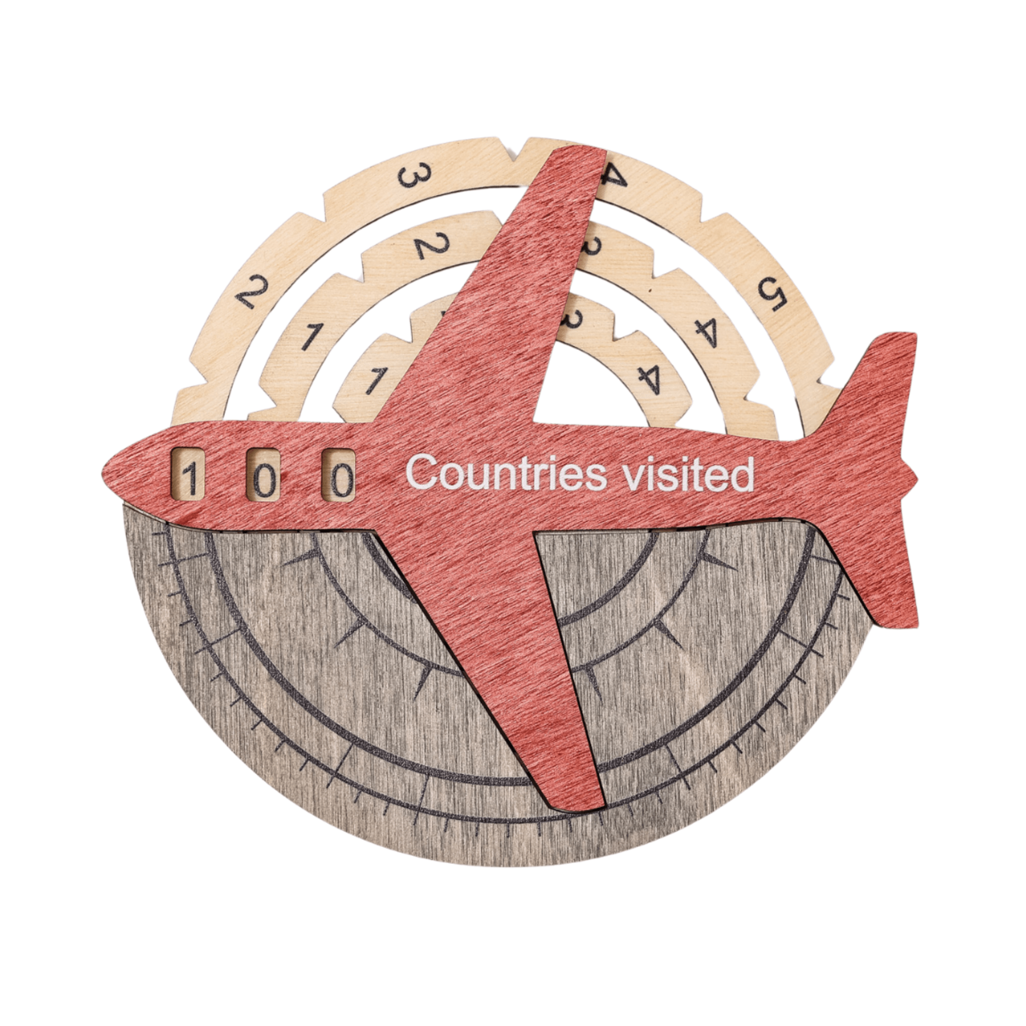 3D wooden world map wall art in fusion wood tones hanging on a minimalist wall