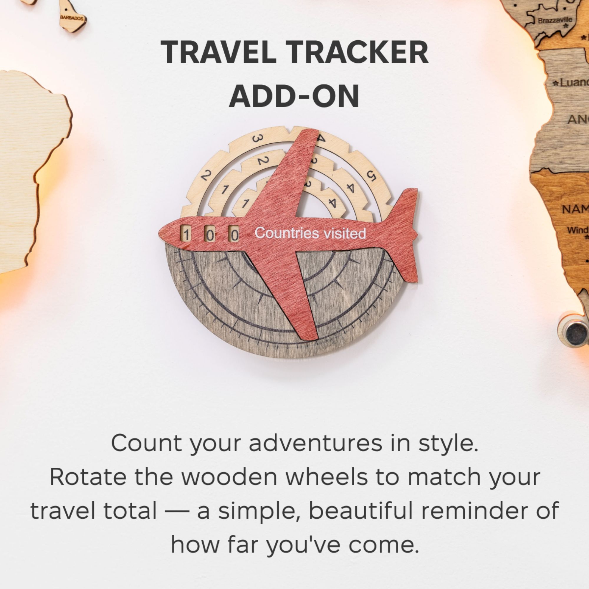 3D Wooden World Map Wall Art - Fusion Style Travel Tracker Decor