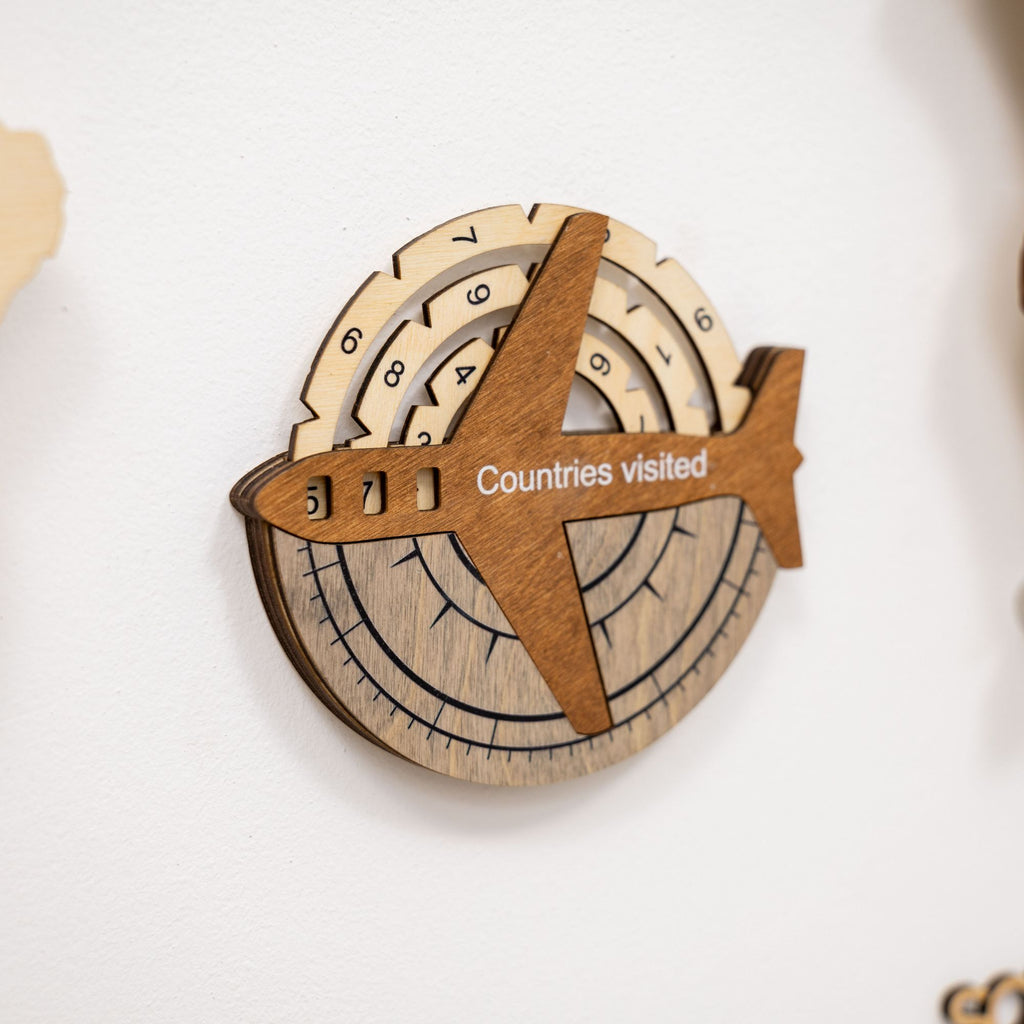 3D Wooden World Map Wall Art – Multicolor Travel Tracker Decor
