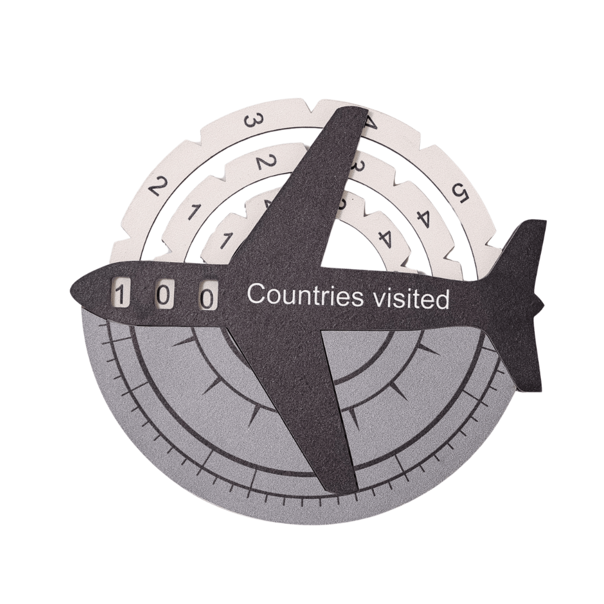 A minimalist fiberwood 3D world map mounted on a wall for travel tracking.
