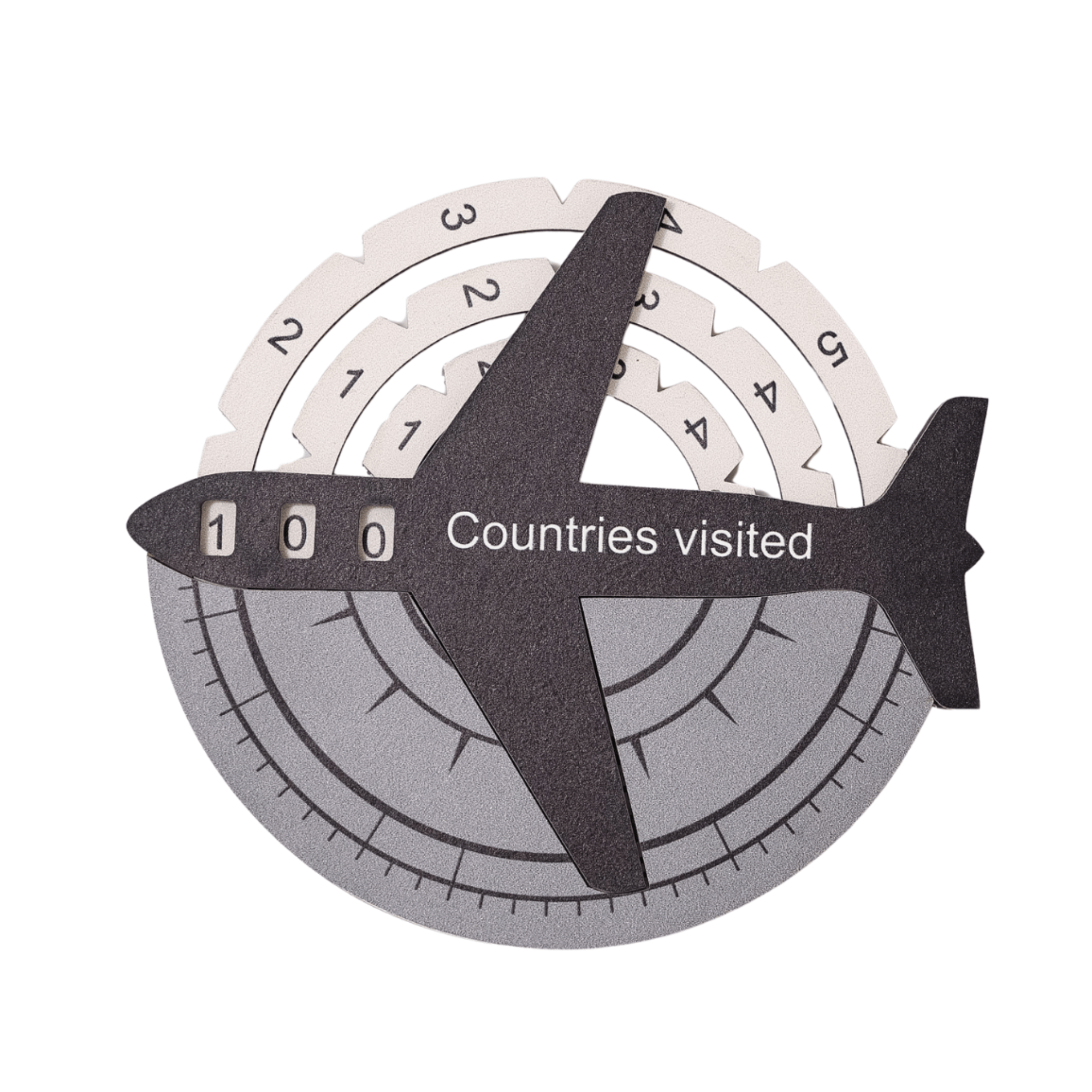 A minimalist fiberwood 3D world map mounted on a wall for travel tracking.