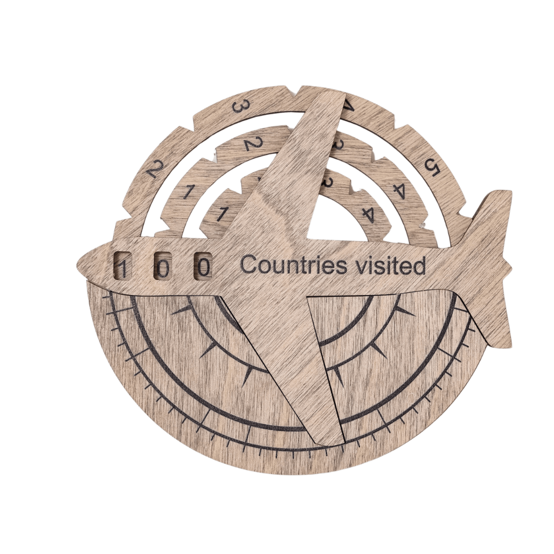 3D wooden world map in natural earth-tone finish mounted on a minimalist wall