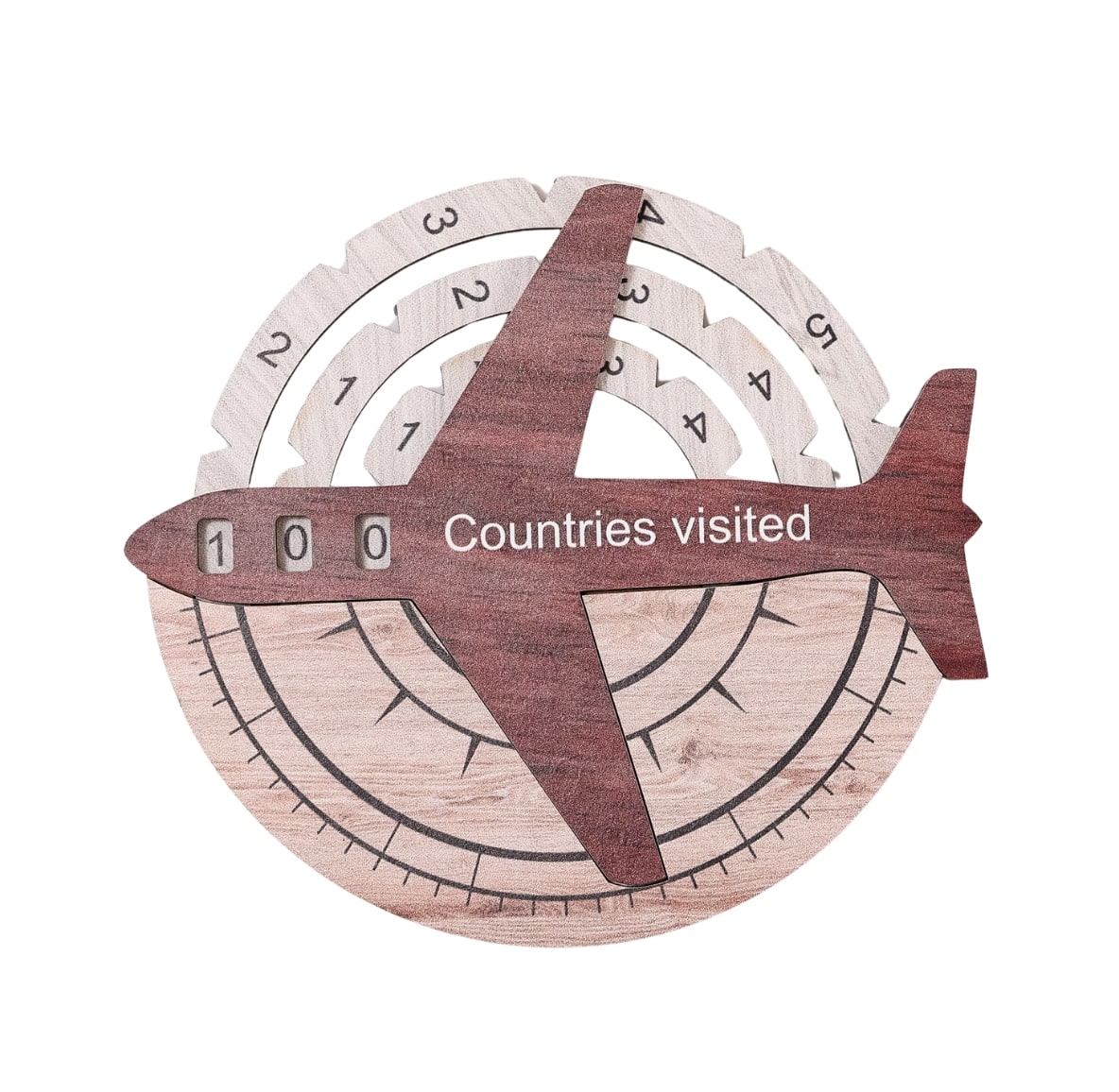 3D Wooden World Map Travel Tracker Modern Minimalist Wall Art