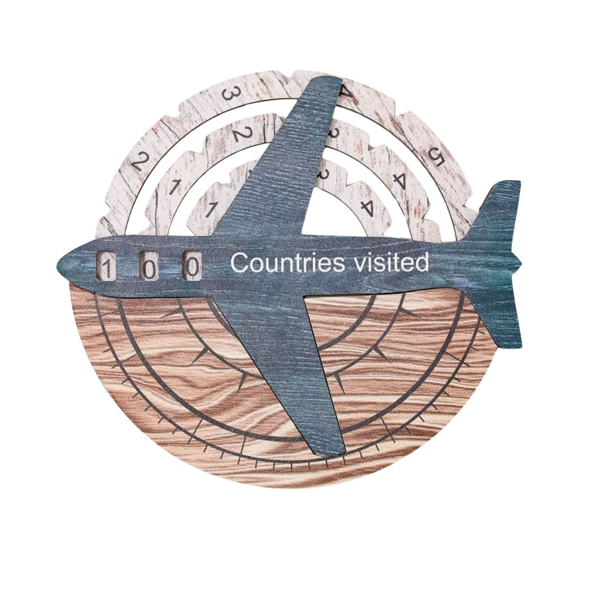 3D Wooden World Map Travel Tracker Modern Minimalist Wall Art