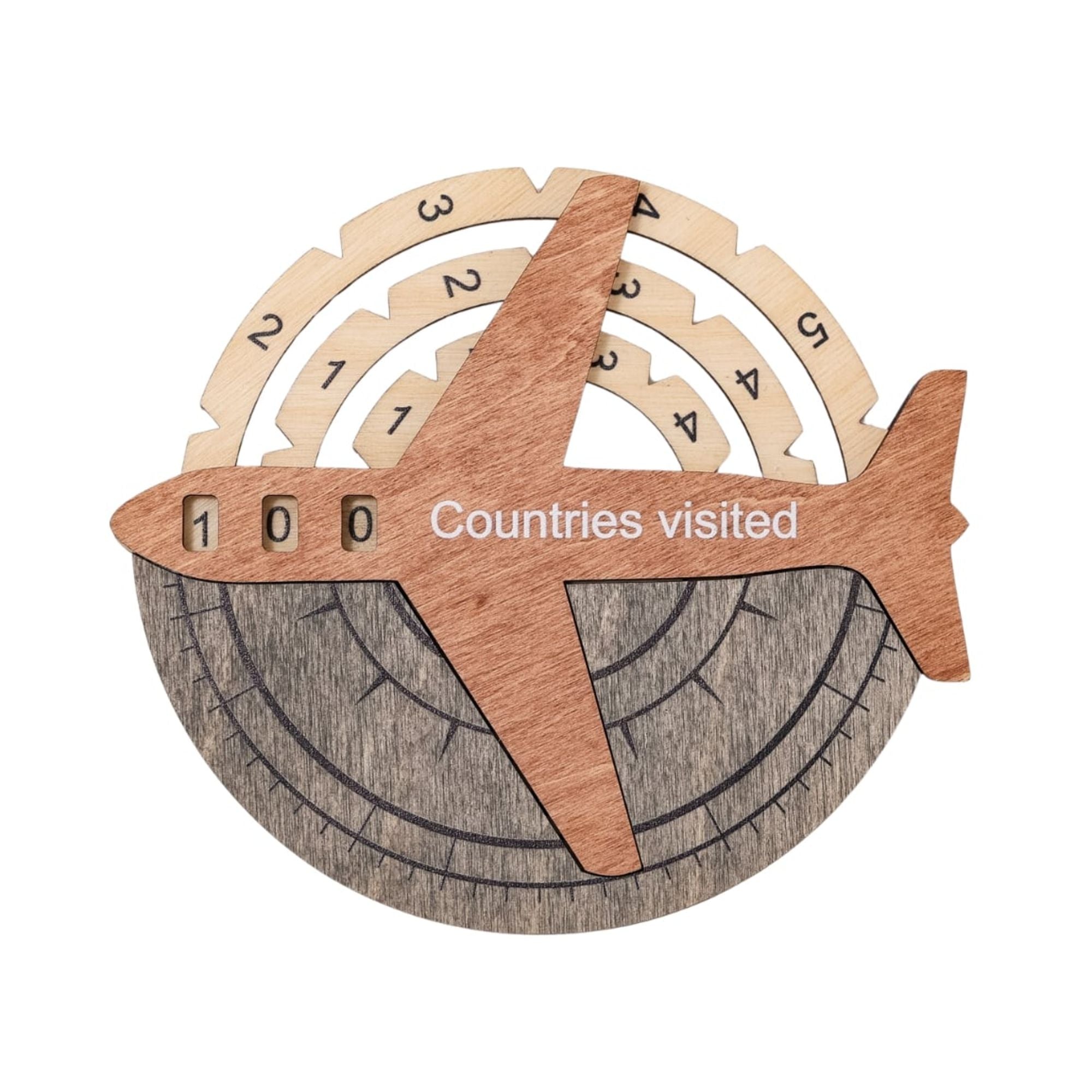 3D Wooden World Map Travel Tracker Modern Minimalist Wall Art
