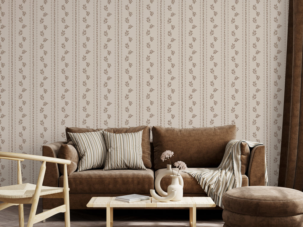 Colleen Geometric Removable Wallpaper in Cream and Grey-Blue