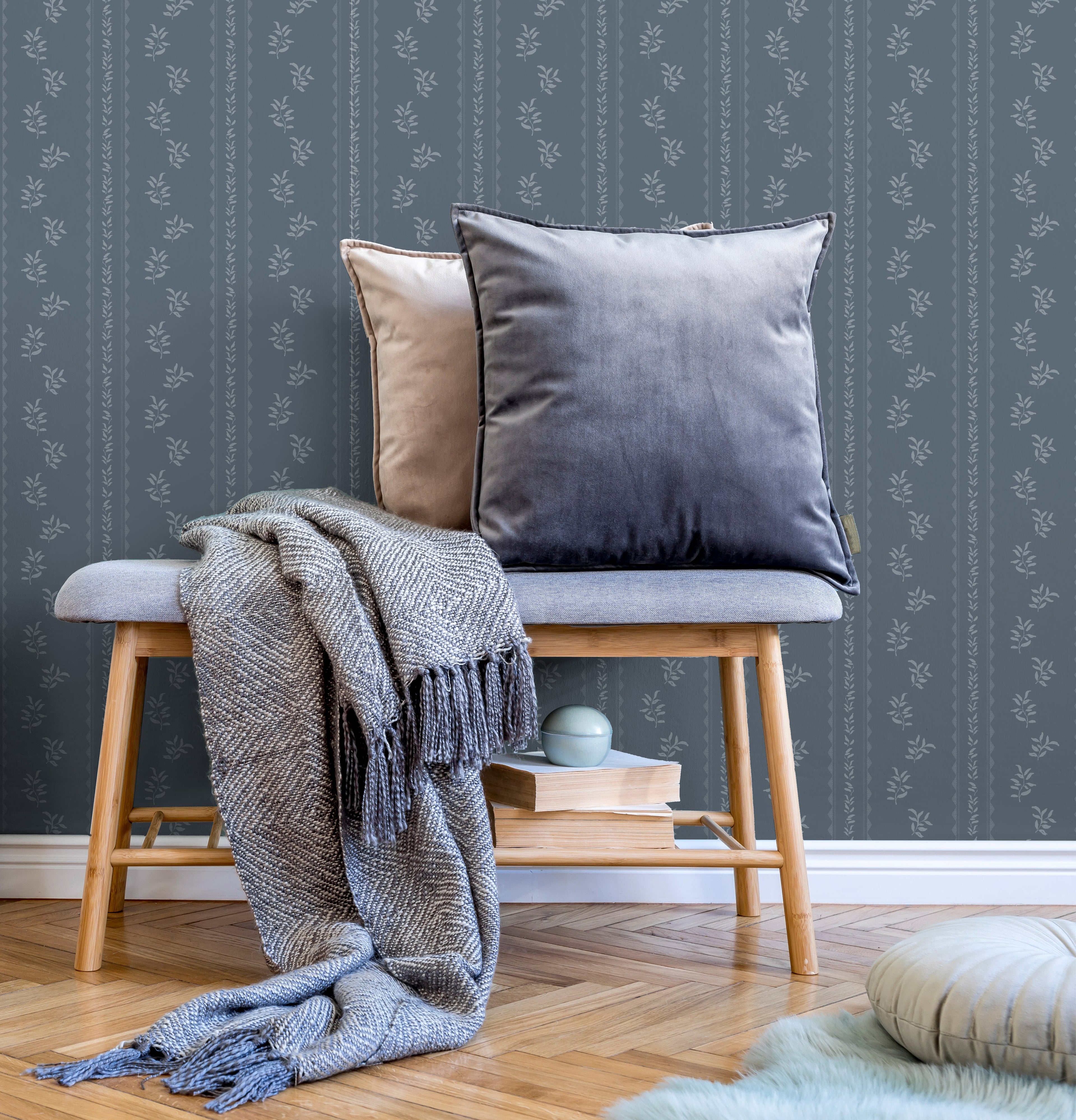 Colleen Geometric Removable Wallpaper in Cream and Grey-Blue