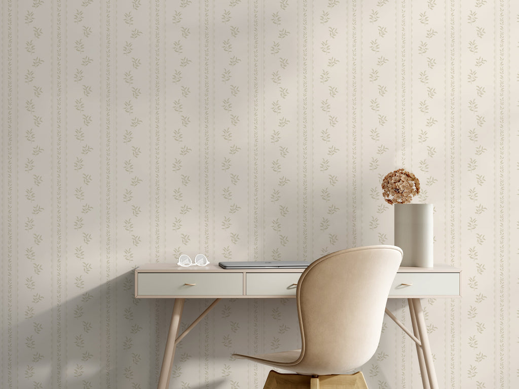 Colleen Geometric Removable Wallpaper in Cream and Grey-Blue