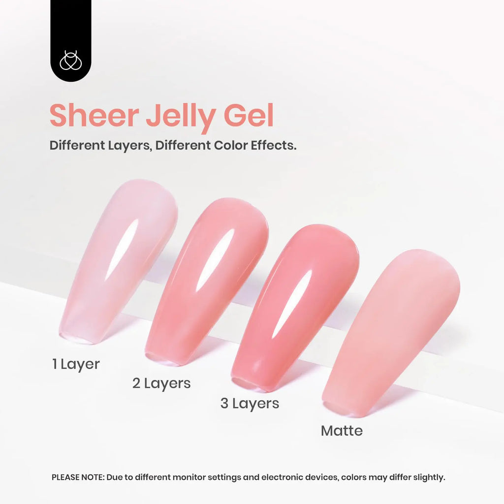 Beetles Nude Pink Gel Nail Polish, 15ml Pink Gel Polish Jelly Nude Color Translucent Nail Gel Soak Off U v LED Nail Lamp Sheer Gel Polish Nail Art Gel Gift for Girls and Women Peach Pink 0.51 Fl Oz (Pack of 1)