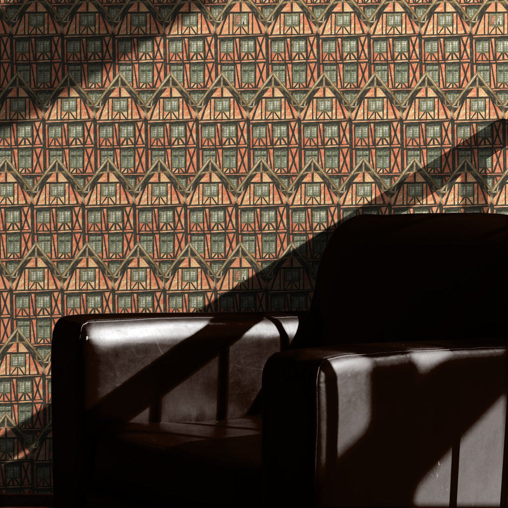 John Geometric Removable Wallpaper in Terracotta and Cream