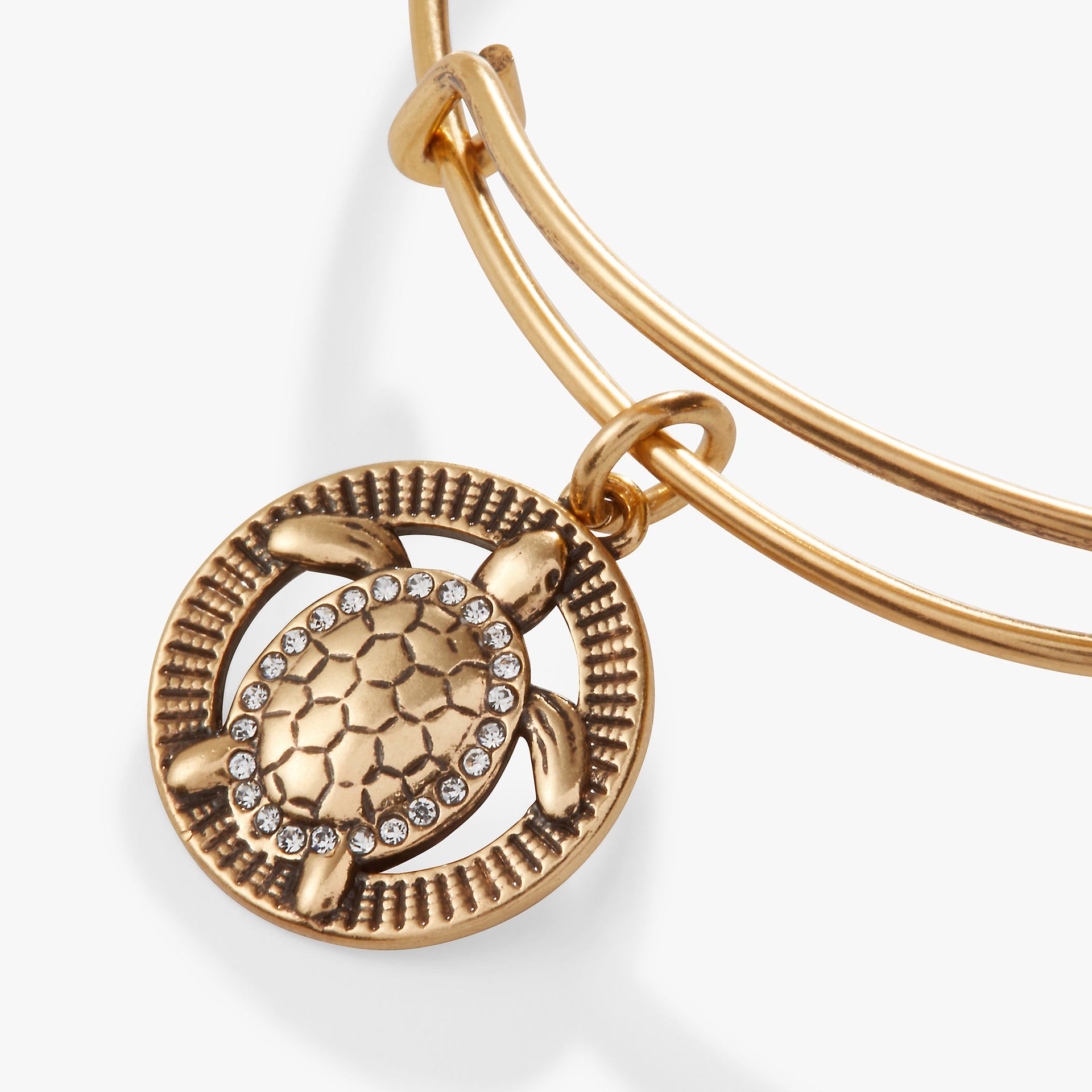 Turtle Charm Bangle Expandable Bracelet for Strength and Wisdom