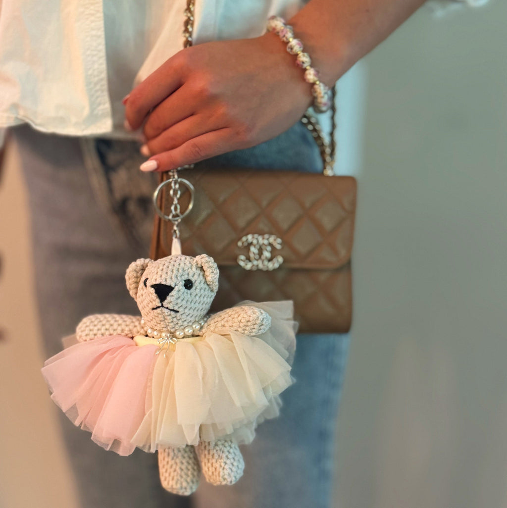 Tutu Scrunch Ballerina Bear Bag Charm