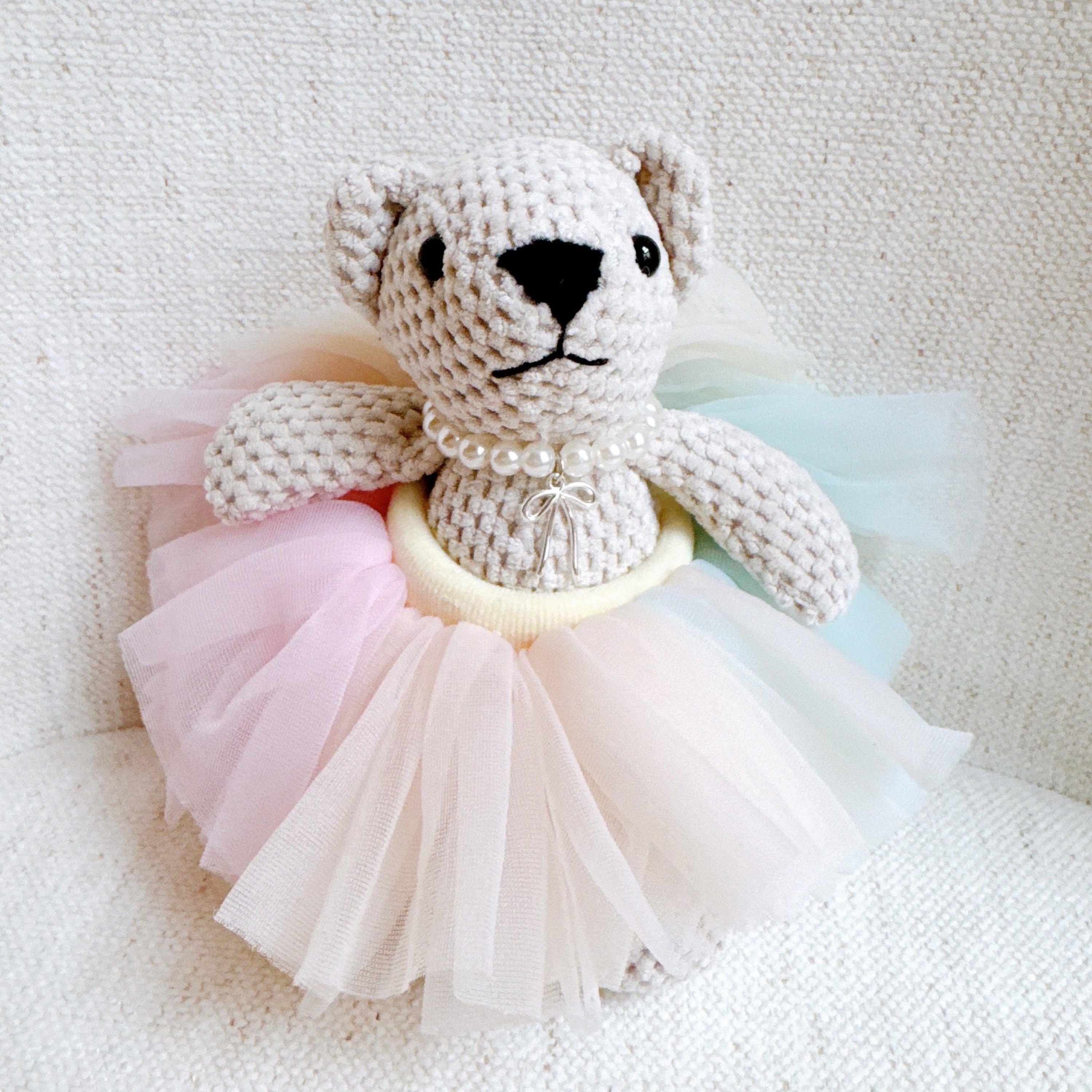 Tutu Scrunch Ballerina Bear Bag Charm