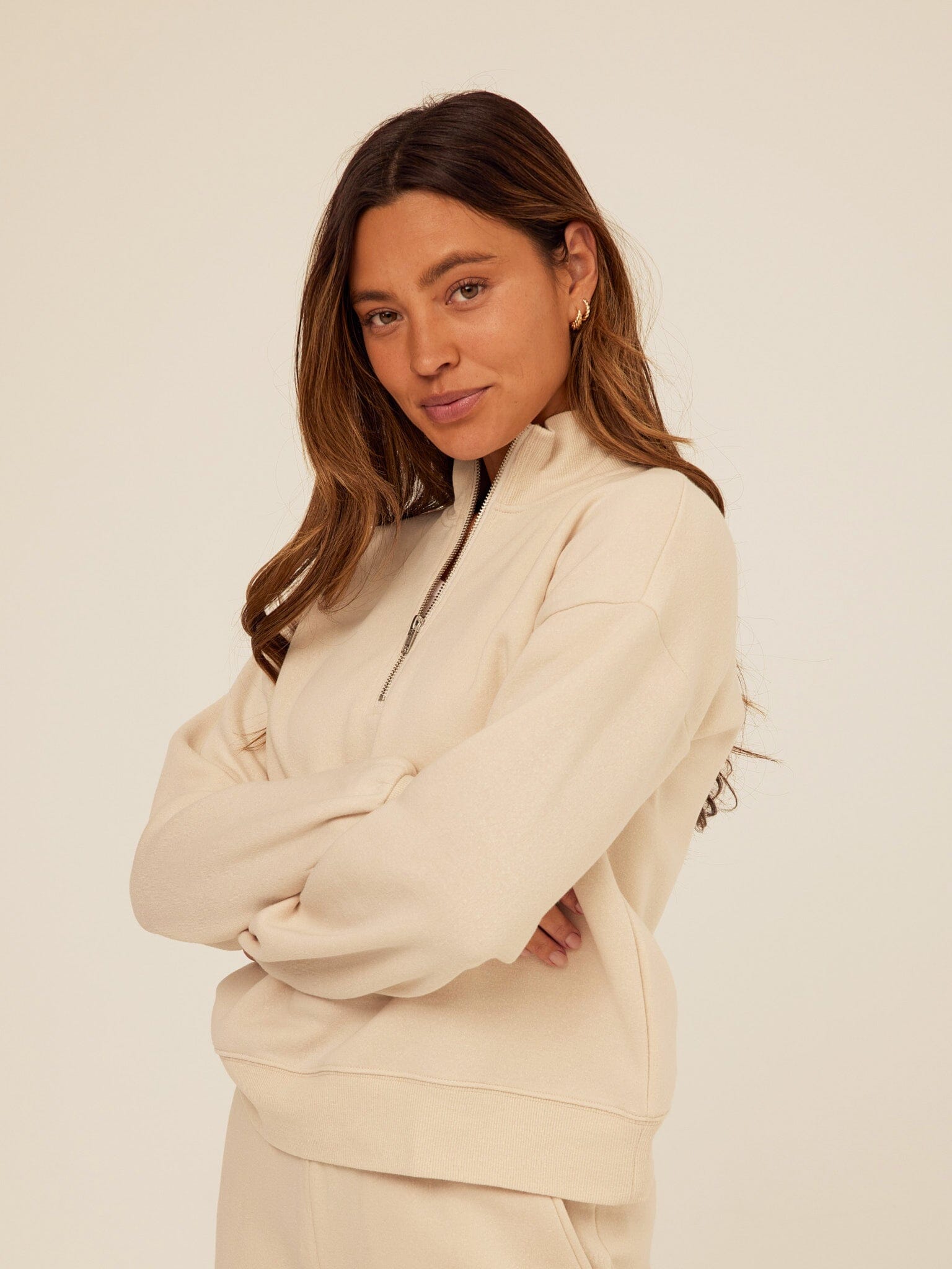 Triblend Fleece Half Zip Pullover - Lightweight Cozy Sweater