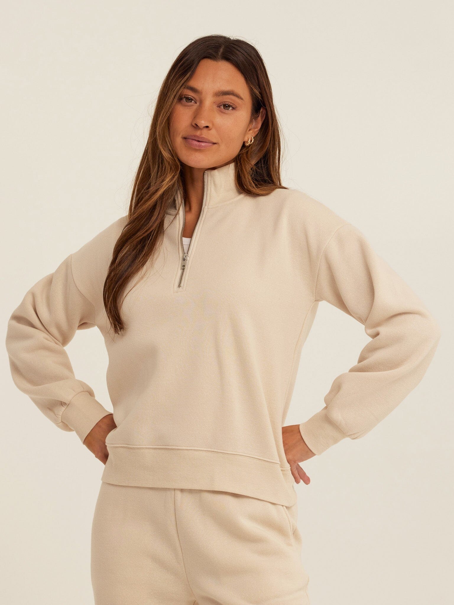Triblend Fleece Half Zip Pullover - Lightweight Cozy Sweater