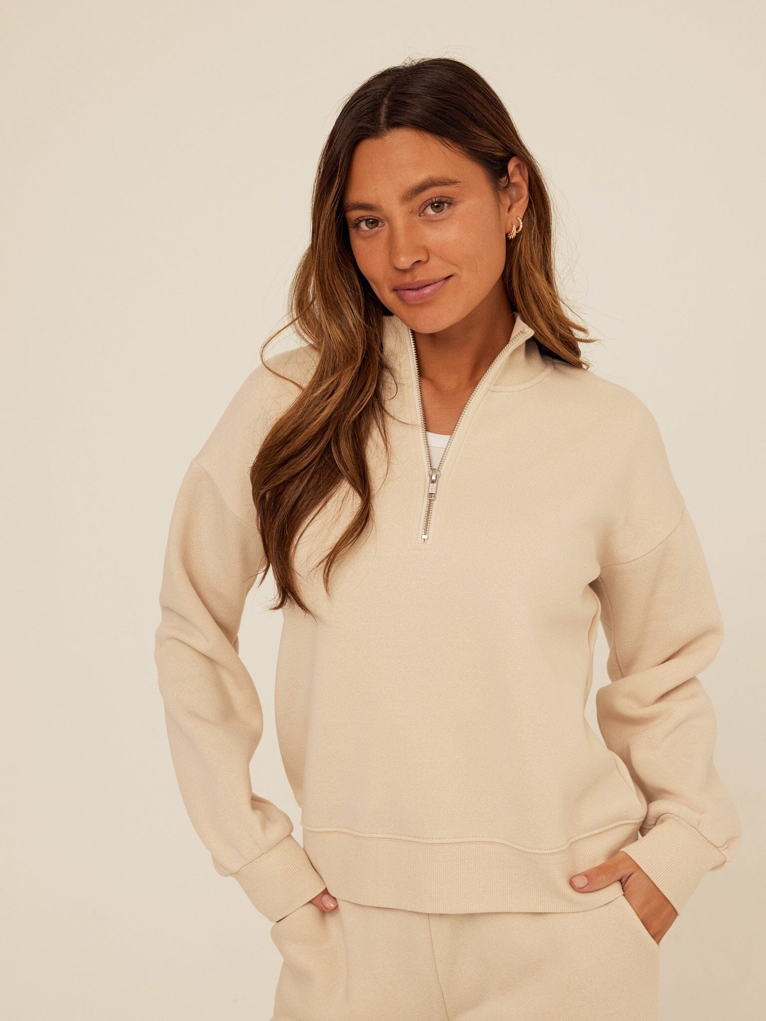 Triblend Fleece Half Zip Pullover - Lightweight Cozy Sweater