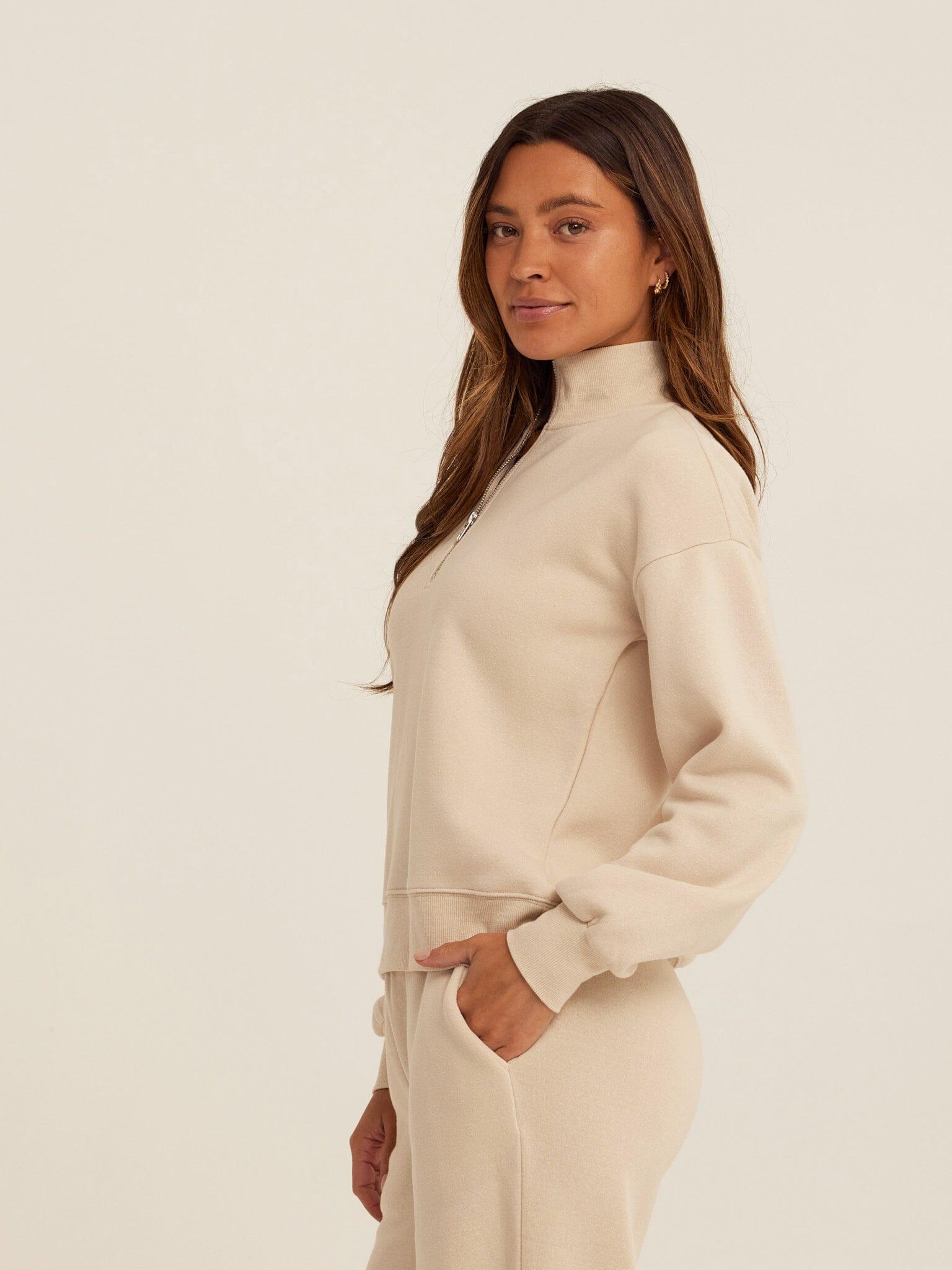 Triblend Fleece Half Zip Pullover - Lightweight Cozy Sweater