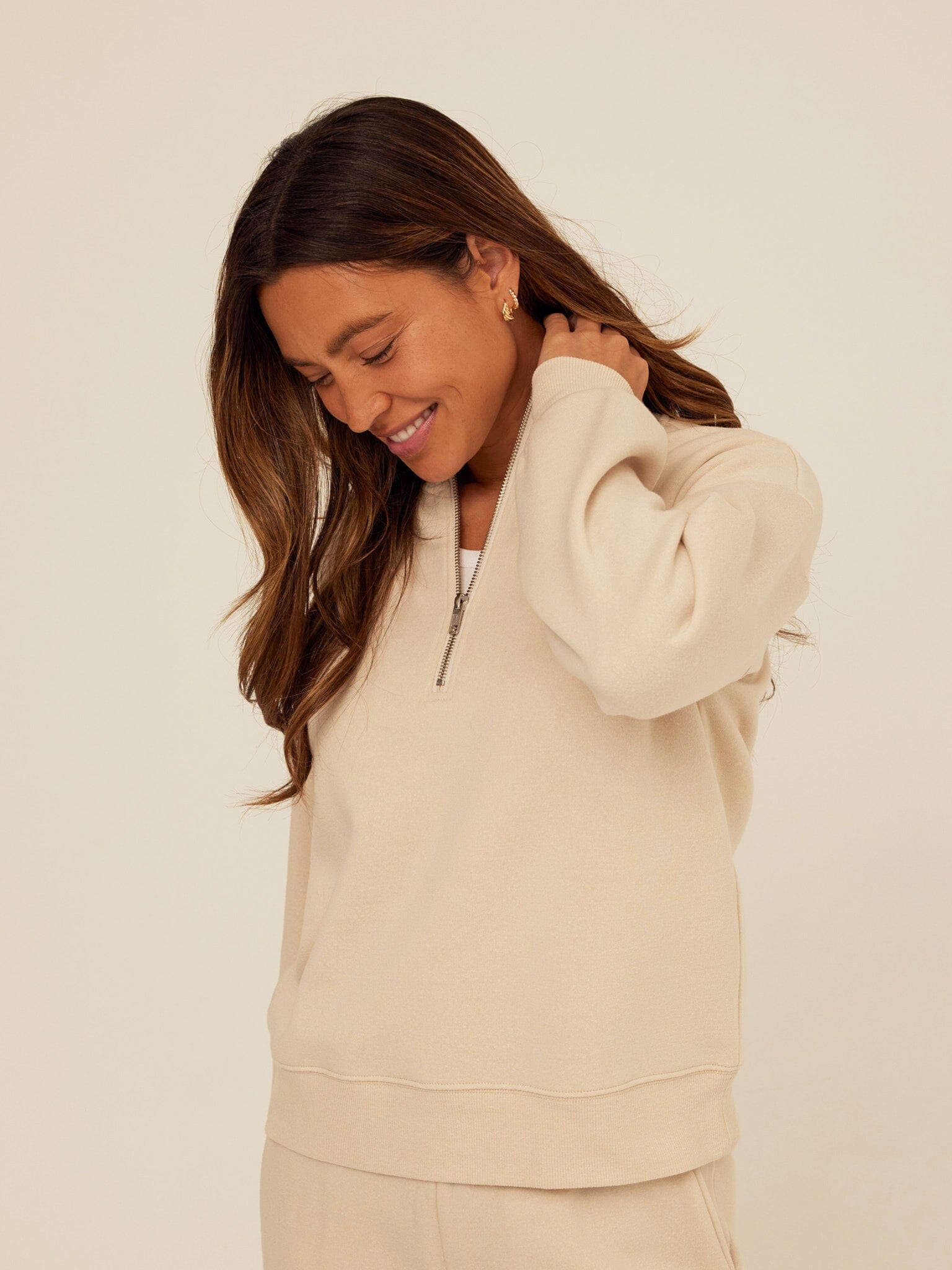 Triblend Fleece Half Zip Pullover - Lightweight Cozy Sweater