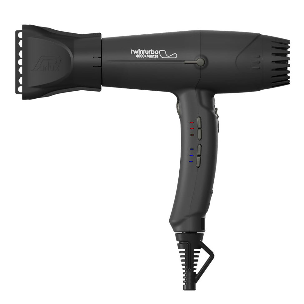 Professional Twin Turbo 4000 Monza digital hairdryer in a minimalist monochromatic finish