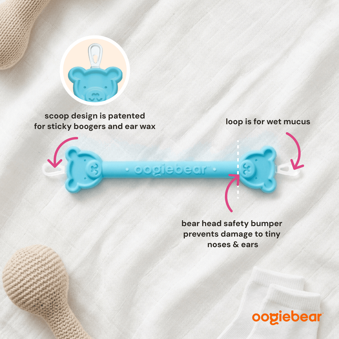 Dual-Ended Baby Nose and Ear Cleaner Tool Two Pack