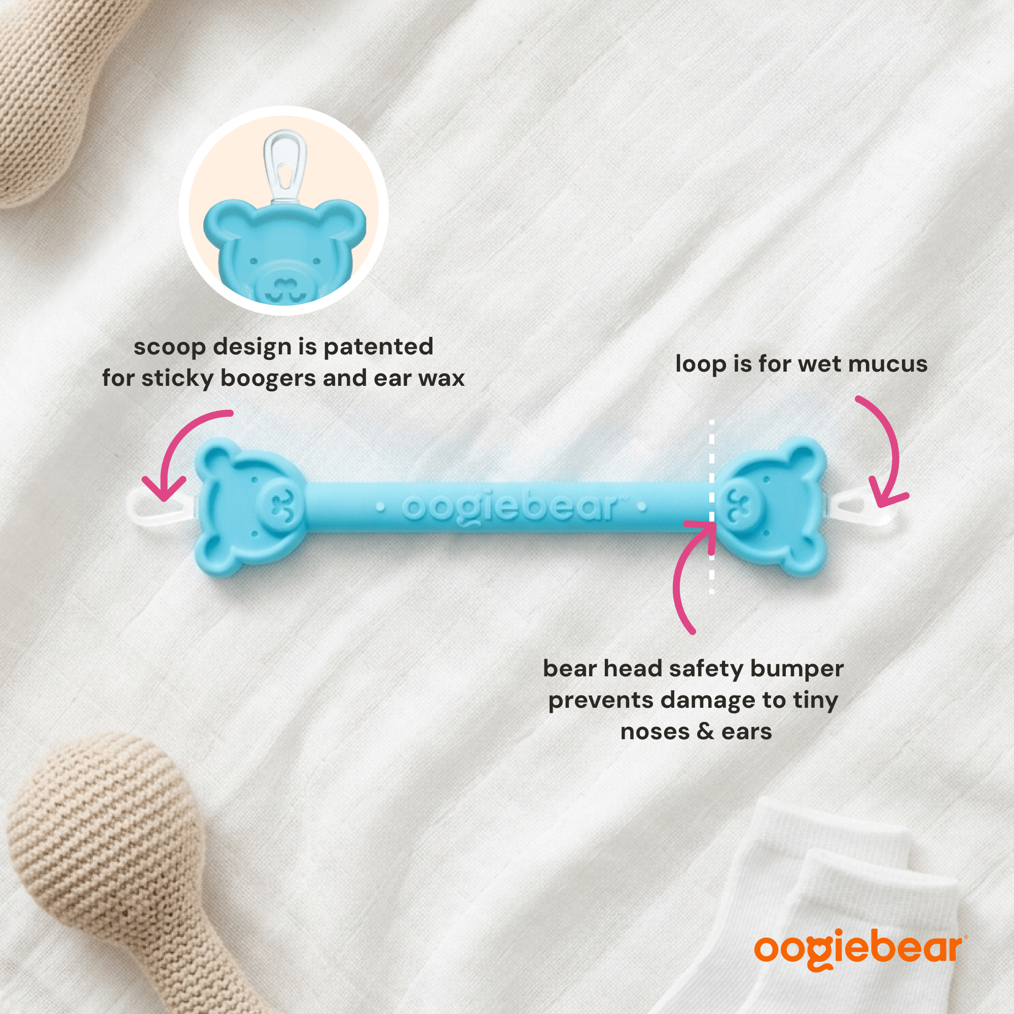 Dual-Ended Baby Nose and Ear Cleaner Tool Two Pack