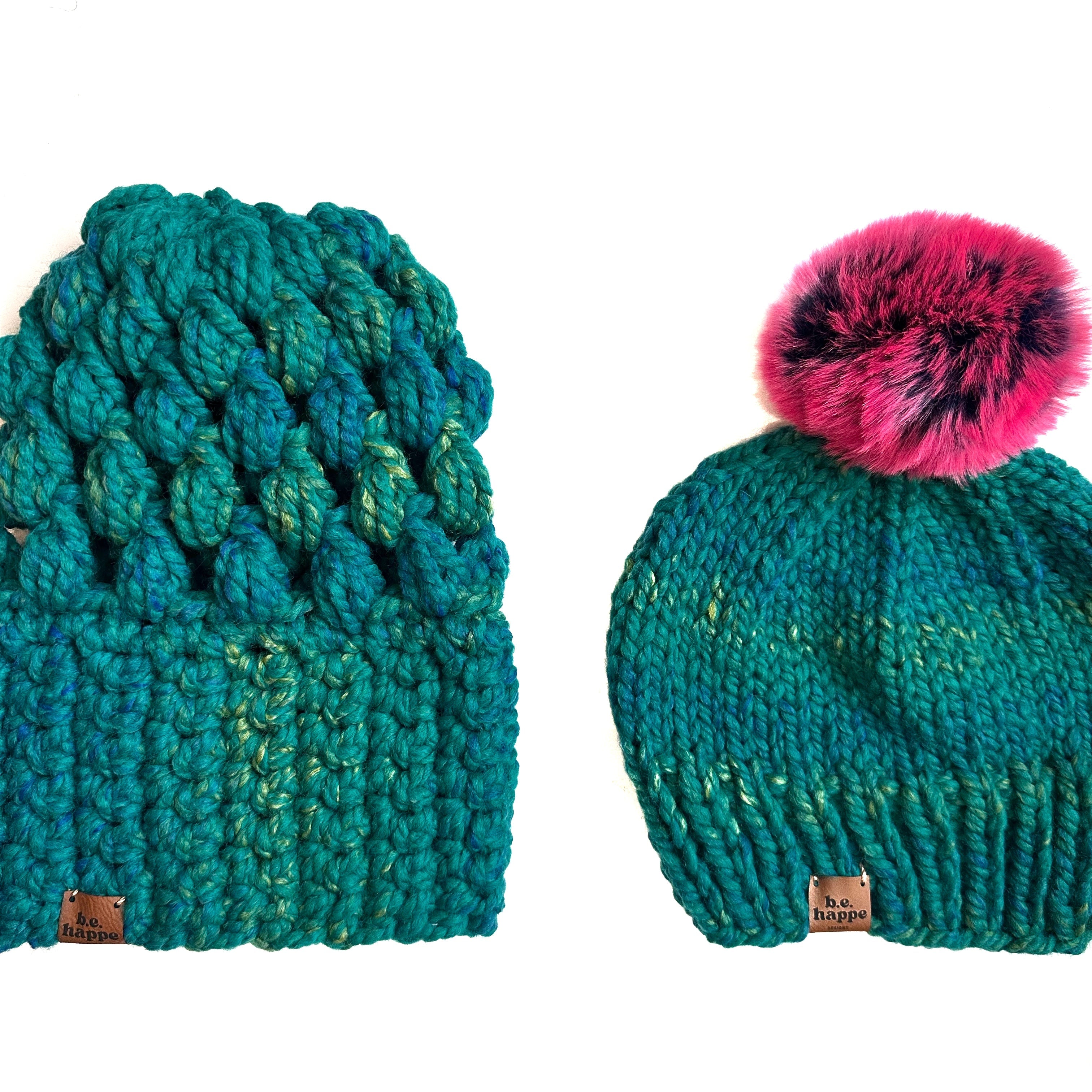 Crochet Slouch Hat | Teal Slouchy Beanie