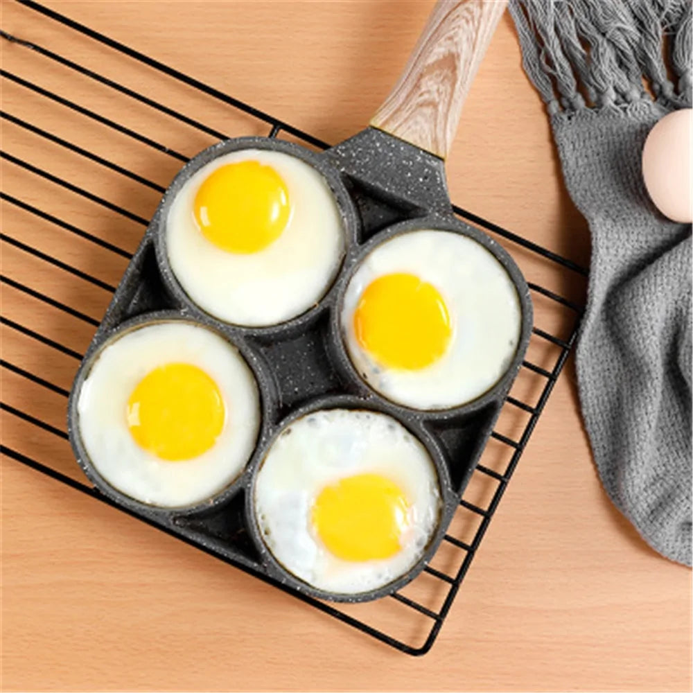 Four-Hole Non-Stick Omelet Pan: Versatile Breakfast Cookware